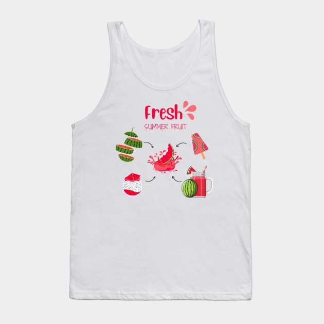 Watermelon Fresh Summer Fruit Tank Top by SalxSal